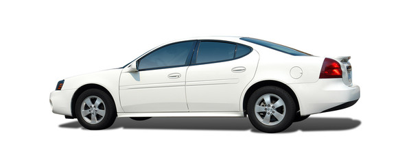 Side view of a car with clipping path