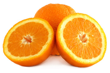 Oranges isolated on white background