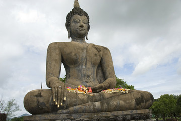 Seated Buddha statue from Old City in Sukhothai,Thailand
