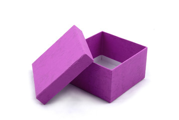 Purple Open Gift Box on white background