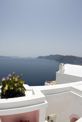 santorini house villa patio view  incredible greek islands