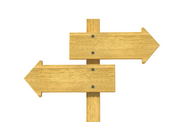 3d rendering wooden pointer on white background