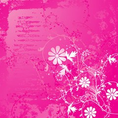 Grunge floral background, vector 