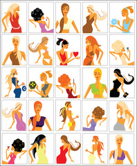 Women at the white background.