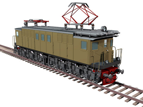 Locomotive vl-19-01 isolated with clipping path