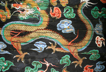 Naklejka premium Old painting of a Dragon