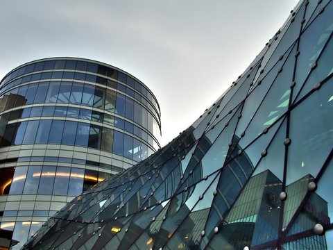Fototapeta Glass building roof and tower