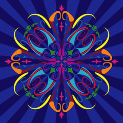 Vector pattern on a blue background