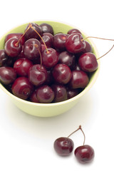 series object on white - food - sweet cherries