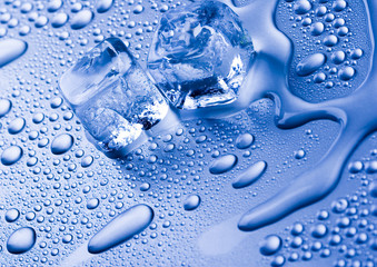 ice cube and water