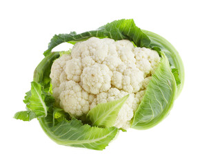 Photo cauliflower on a white background - obrazy, fototapety, plakaty