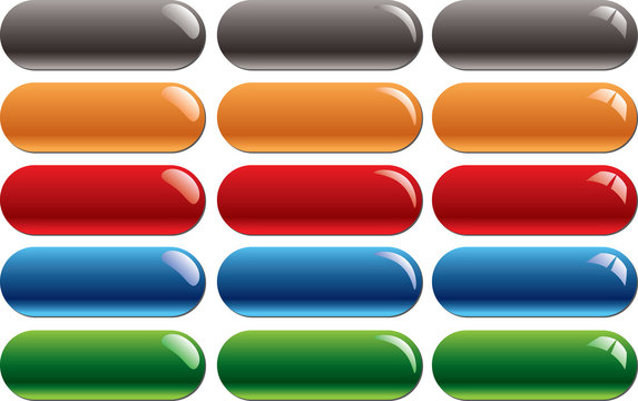 Empty colored glossy buttons bars