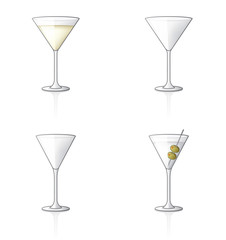 Martini / Cocktail Glass Icon Set 61b