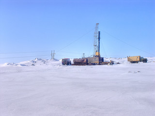 Drill site in the Polar region.  