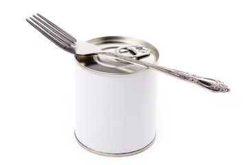 Canned Food with white background