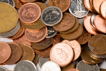 coins close up shot for background