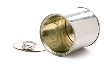 a metal can with white background