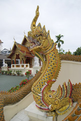 Fototapeta premium entrance to Thai Buddhist Temple in Chiang Mai,Thailand