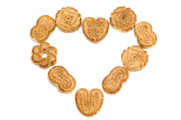 series object on white food shortbread