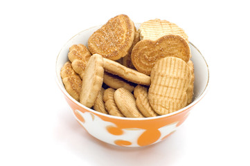series object on white food shortcake