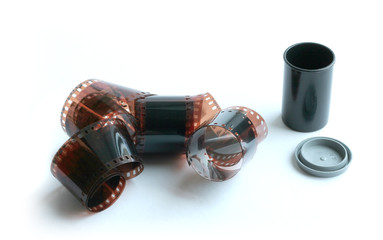 Film on the white background