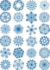 24 beautiful  snowflakes