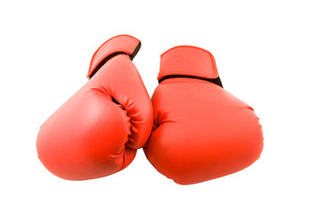 A pair of  red Boxing Gloves, isolated on white.
