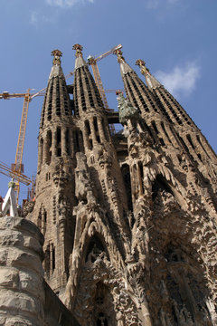The famous Sagrada Familia church in Barcelona, Spain