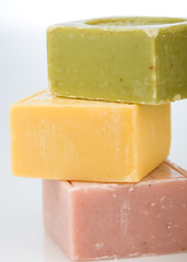  stack of natural organic soap