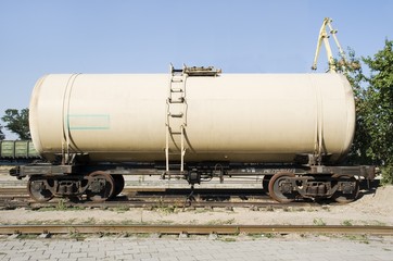 Fototapeta na wymiar The railway tank for transportation petrol products