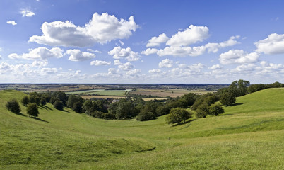 Fototapeta na wymiar view over warwickshire countryside 