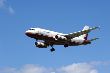 Plane flying in the air.