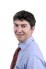 young business man portrait in white background