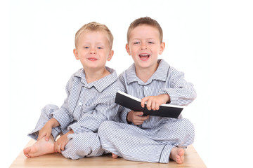 two brothers in pijamas - ready to bed - 3849566