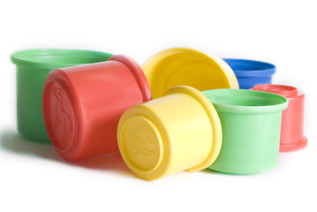 Colorful plastic containers for children