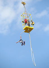 Bungee jump from a crane