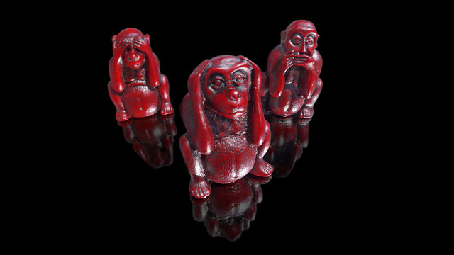 Les 3 singes sourd devant