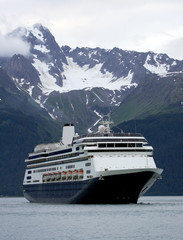 Cruise ship in Seward harbor, Alaska