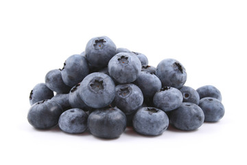 pile of fresh blueberries isolated on white - 3856977