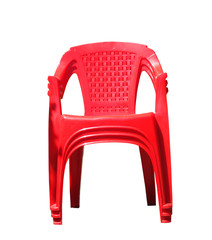 red chairs on white background