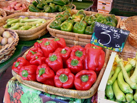 étalage de légumes frais