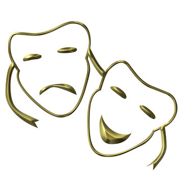 Theatrical masks of drama and comedy