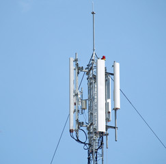 gsm antenna on blue sunny sky