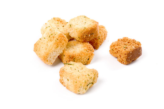 croutons close up shot for background