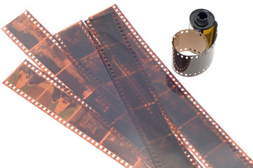 series object on white - negative film