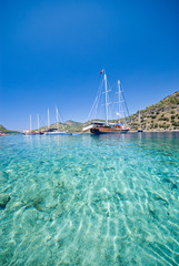 "Gulet" boat anchored on the Turkish Mediterranean © Can Balcioglu