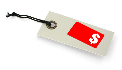 Sale tag with copy space for price and $ symbol, 