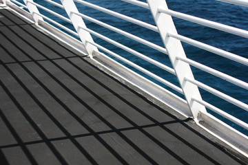 Diagonal View of a Yacht Railing