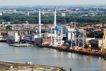 Fototapeta premium Aerial photo of the City of Rotterdam (the Netherlands)