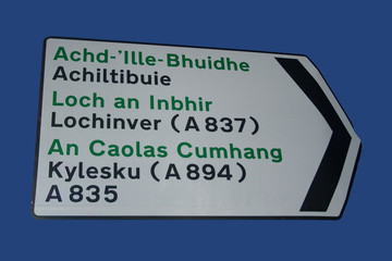 Bilingual road sign